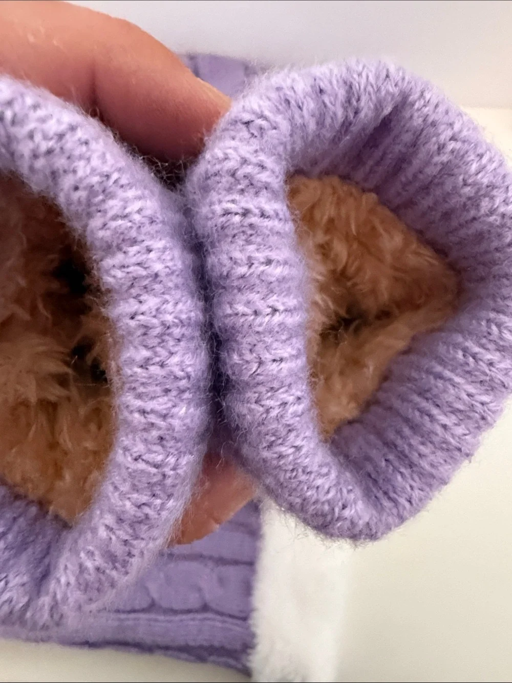 Kids Lavender Knit Hat, Gloves & Scarf Set